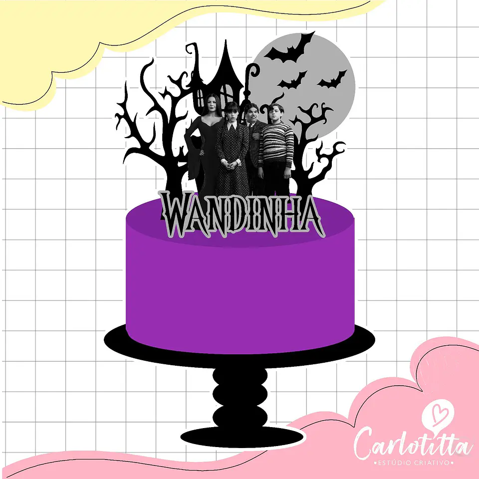 Arquivo de Corte Topo de Bolo Wandinha 4 1