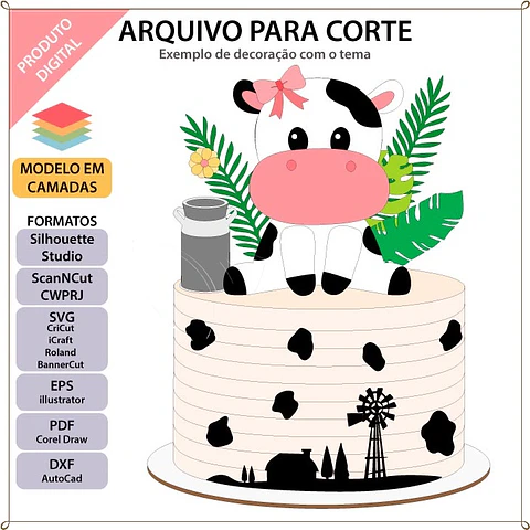 Arquivo de Corte Topo de Bolo Vaquinha Bezerro 33