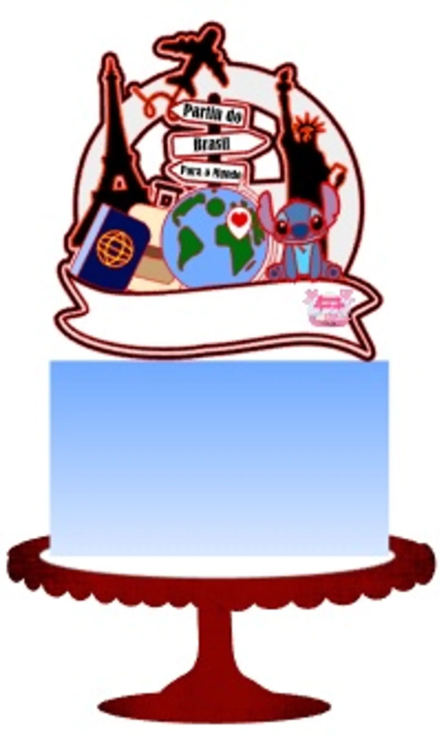 Arquivo de Corte Topo de Bolo Viagem 24 1