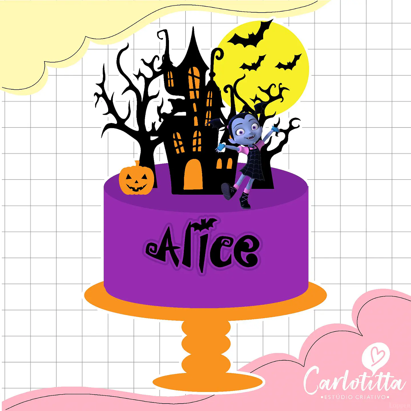 Arquivo de Corte Topo de Bolo Vampirina 1 1