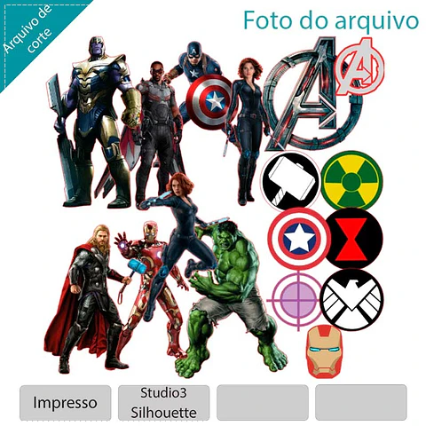 Arquivo de Corte Topo de Bolo Vingadores 31