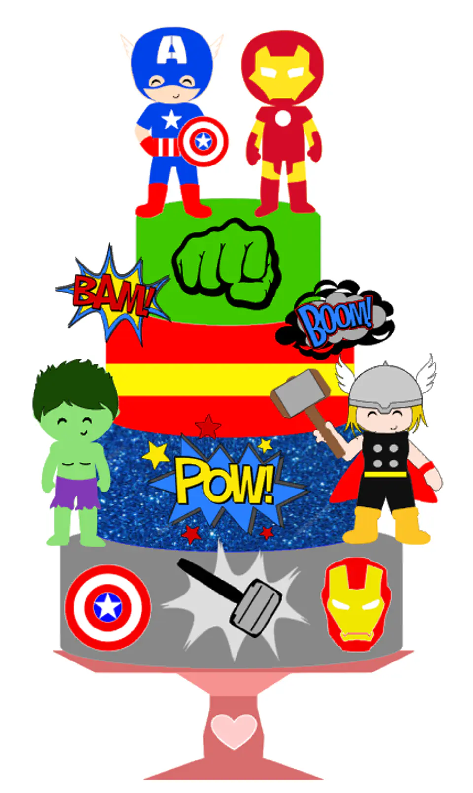 Arquivo de Corte Topo de Bolo Vingadores 17 1