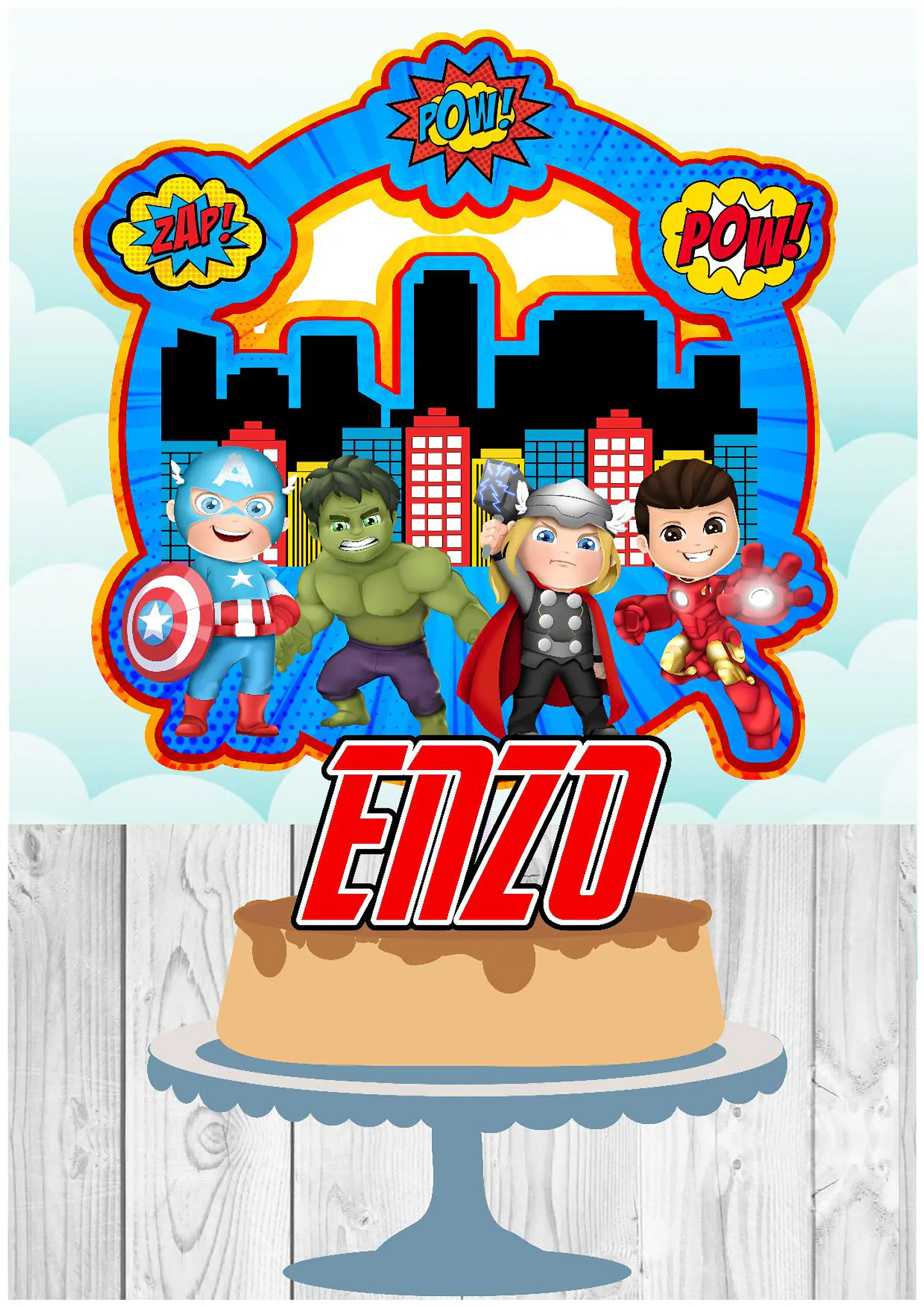 Arquivo de Corte Topo de Bolo Vingadores 15 1