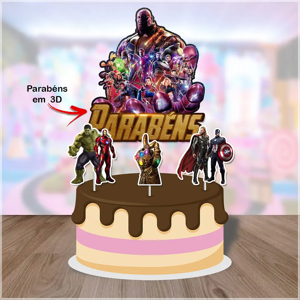 Arquivo de Corte Topo de Bolo Vingadores 11 1