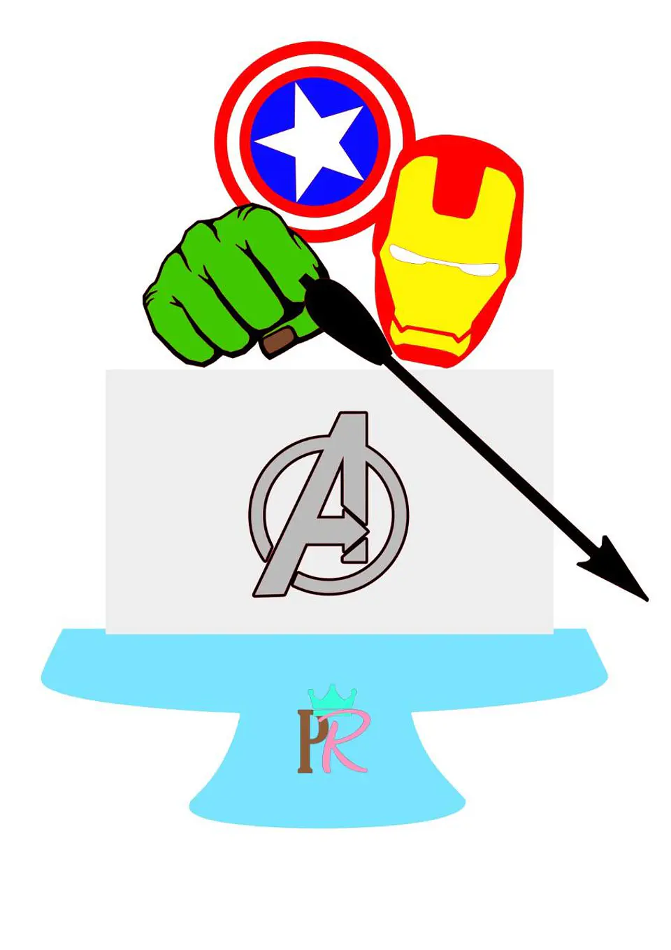 Arquivo de Corte Topo de Bolo Vingadores 3 1
