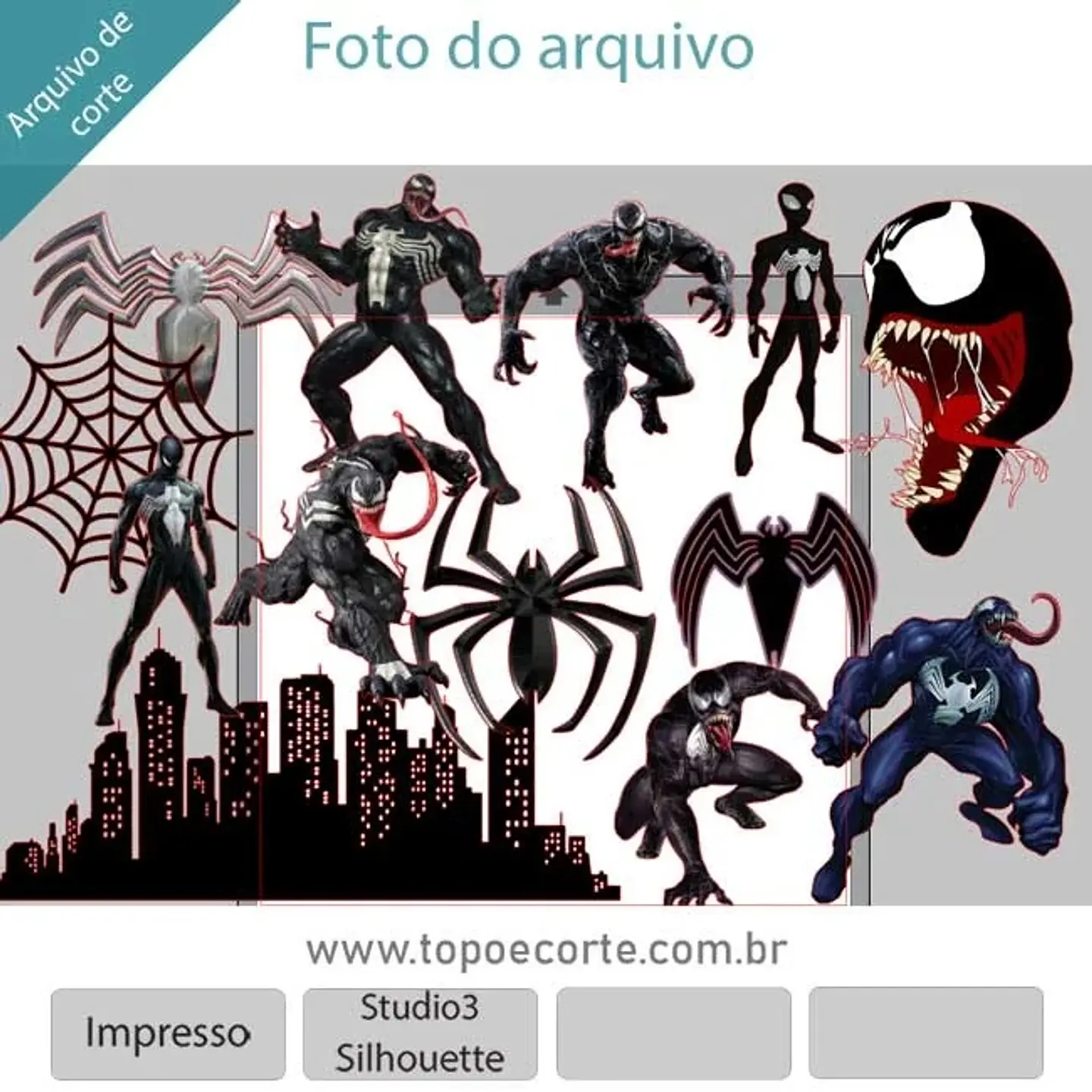 Arquivo de Corte Topo de Bolo Venom 7 1