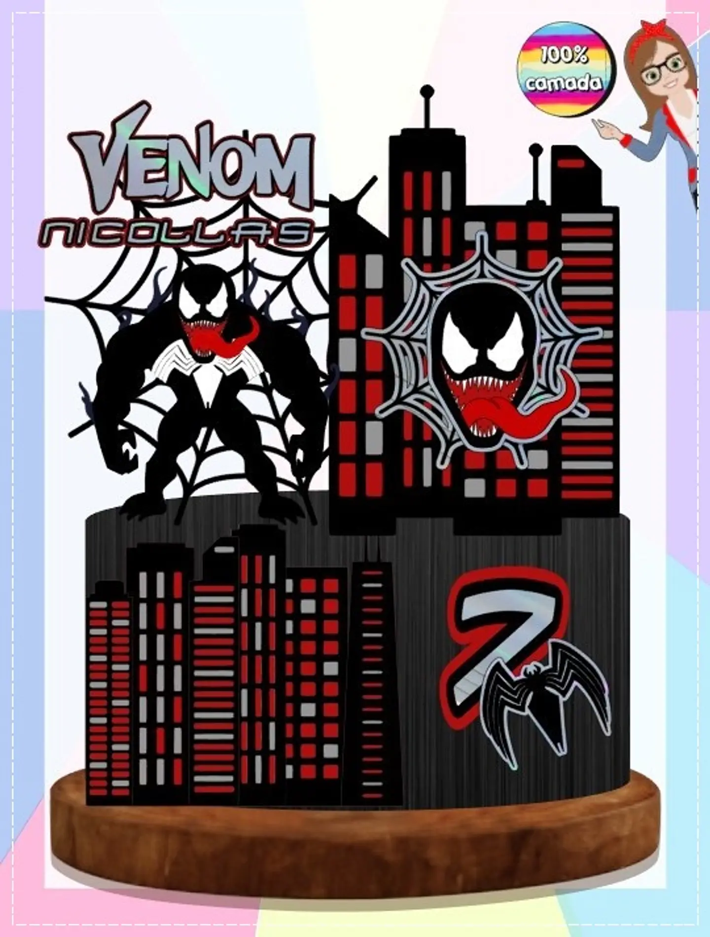 Arquivo de Corte Topo de Bolo Venom 3 1