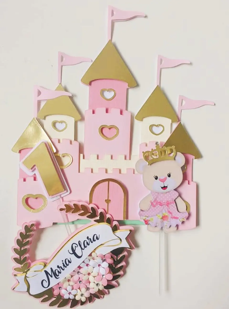 Arquivo de Corte Topo de Bolo Ursinha Realeza Princesa 6 1