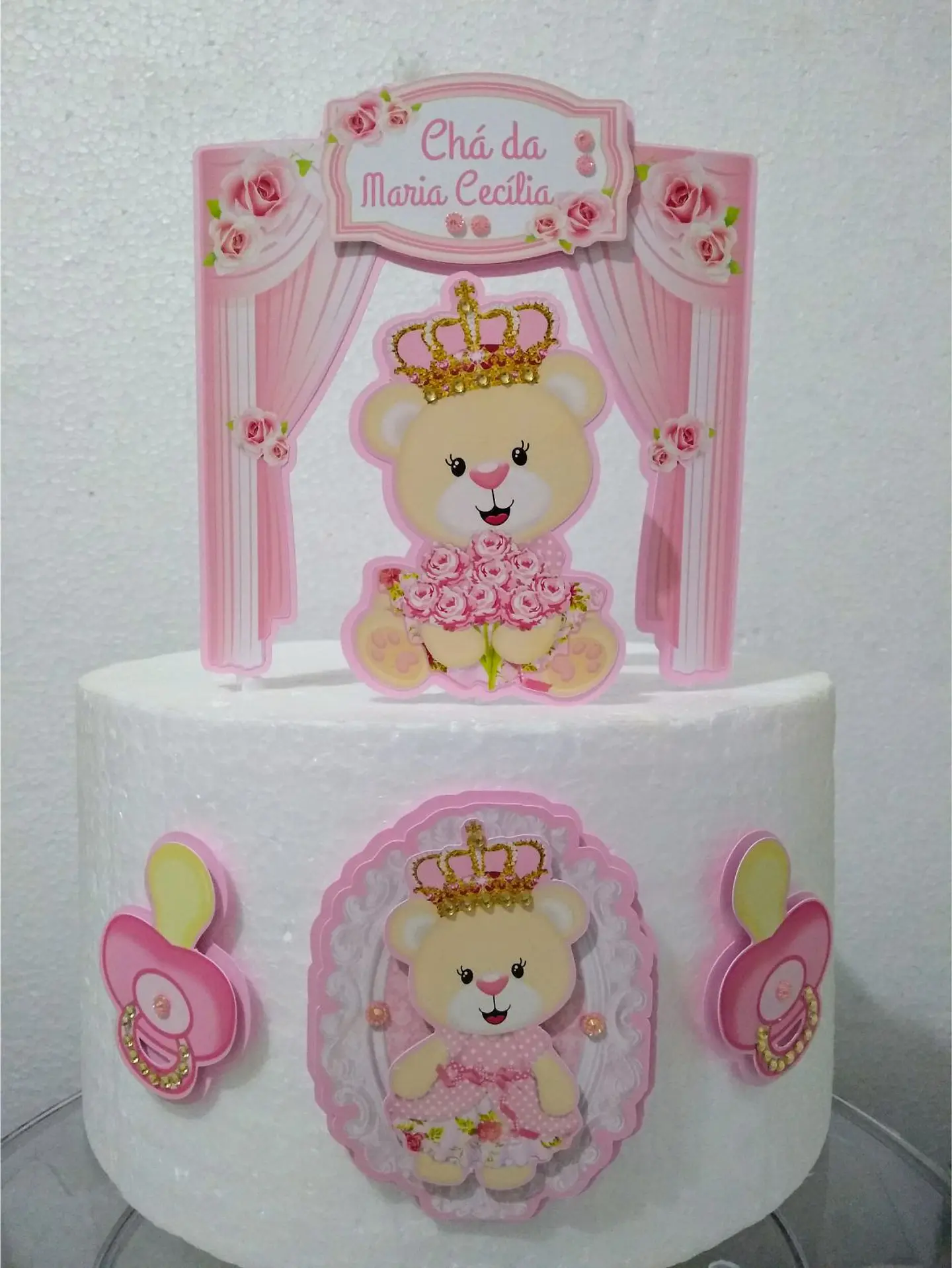 Arquivo de Corte Topo de Bolo Ursinha Realeza Princesa 3 1