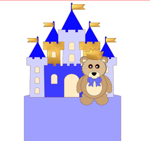 Arquivo de Corte Topo de Bolo Ursinho Realeza Principe 12