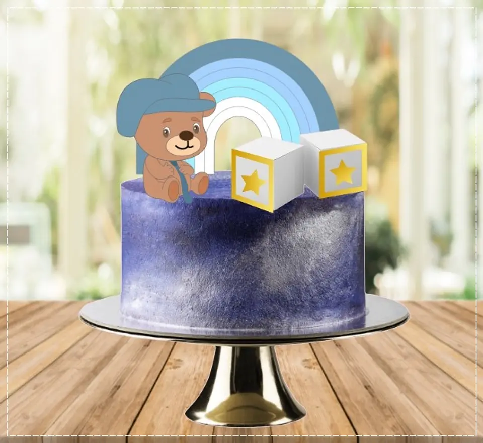 Arquivo de Corte Topo de Bolo Ursinho 33 1