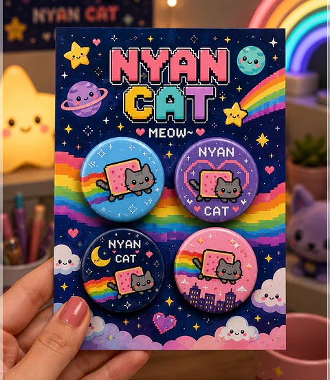 Arquivo de Corte Bottons Nyan Cat 119