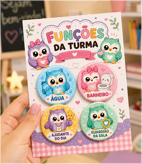 Arquivo de Corte Bottons Funções da Turma 106