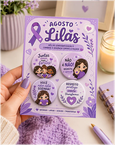 Arquivo de Corte Bottons Agosto Lilás 101