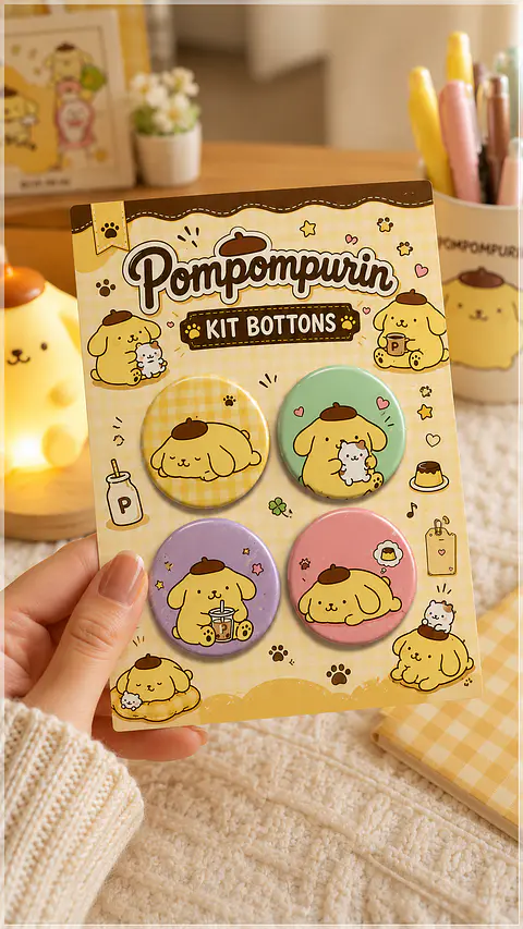 Arquivo de Corte Bottons Pompompurin 88