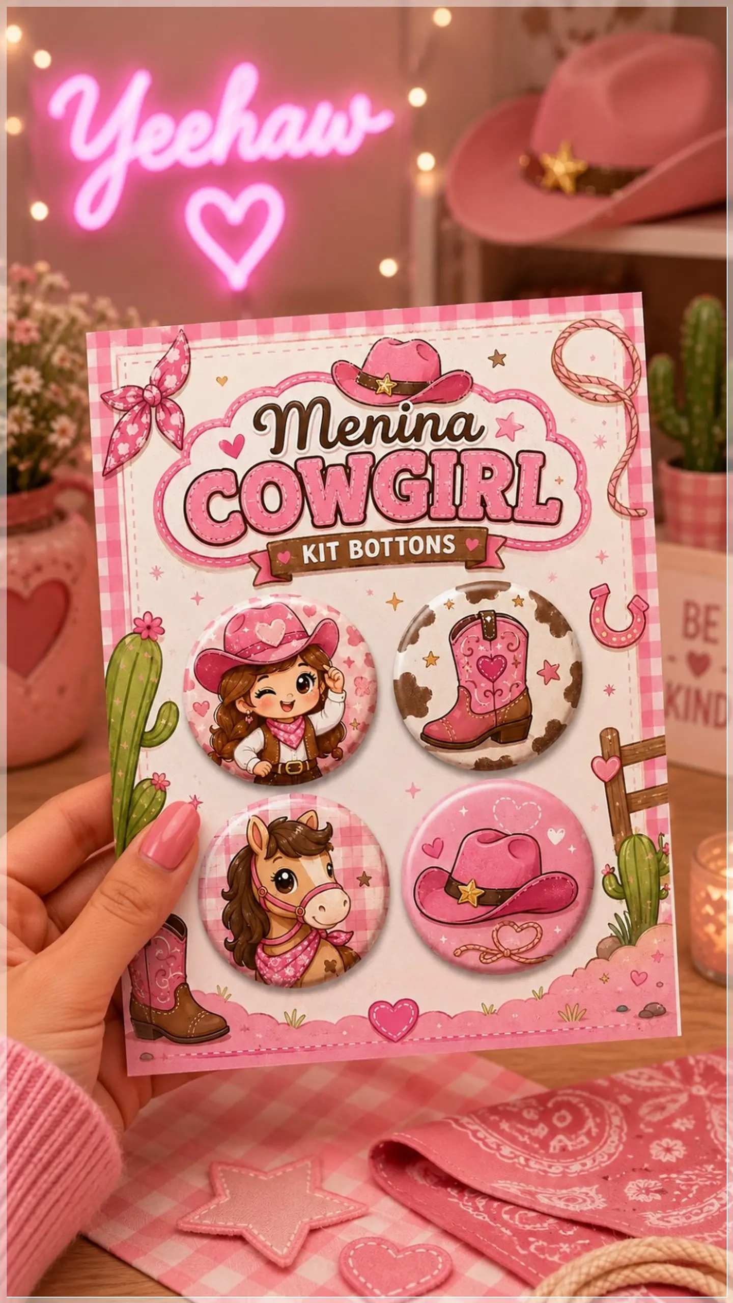 Arquivo de Corte Bottons Boiadeira Cowgirl 80 1