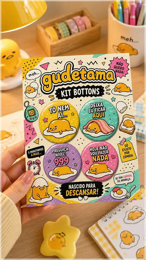 Arquivo de Corte Bottons Gudetama Sanrio 77