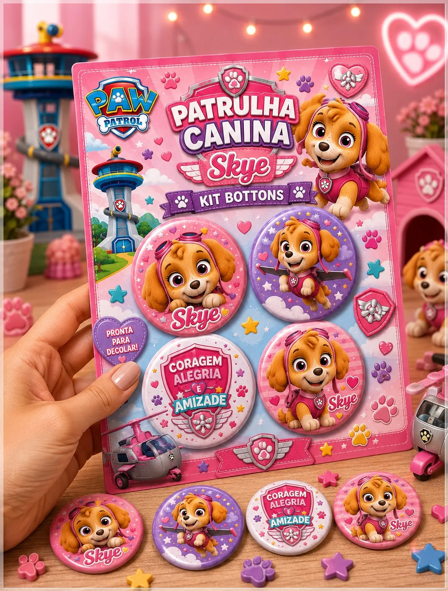 Arquivo de Corte Bottons Patrulha Canina Menina Skye 70 1