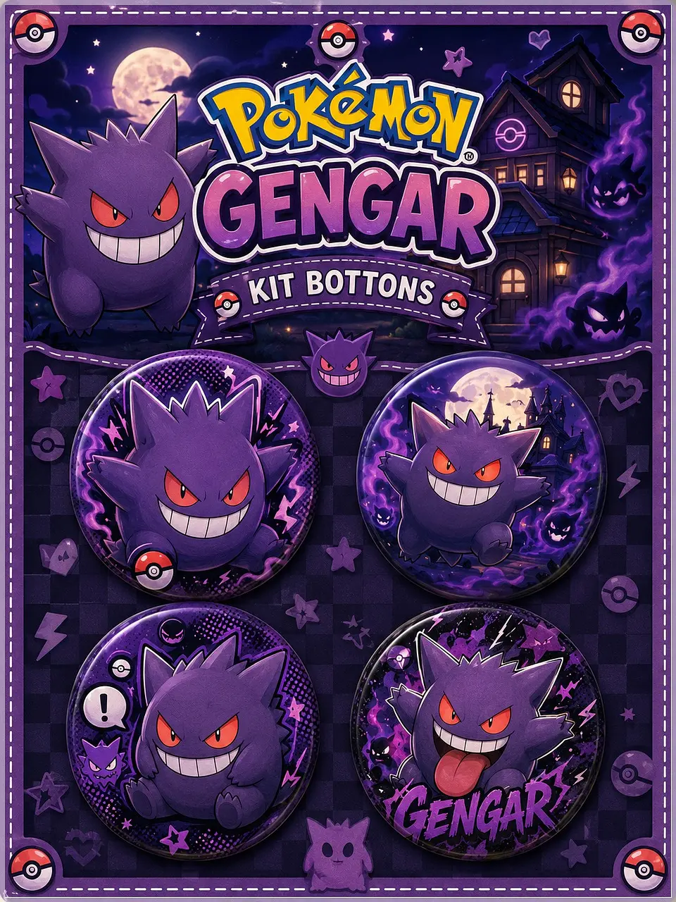 Arquivo de Corte Bottons Pokemom Gengar 69 1