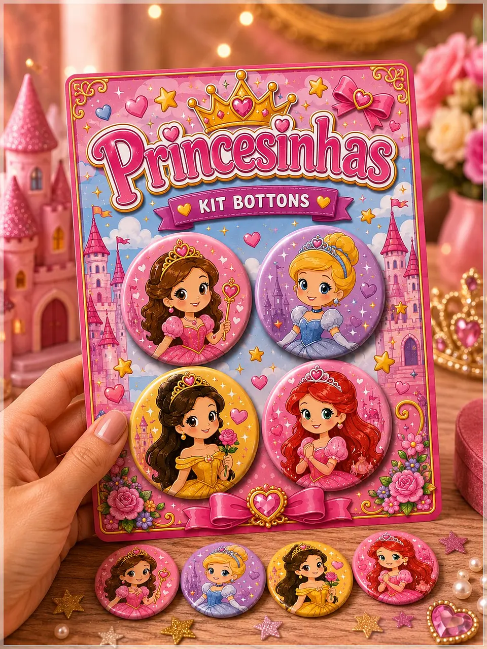 Arquivo de Corte Bottons Princesas Disney 68 1