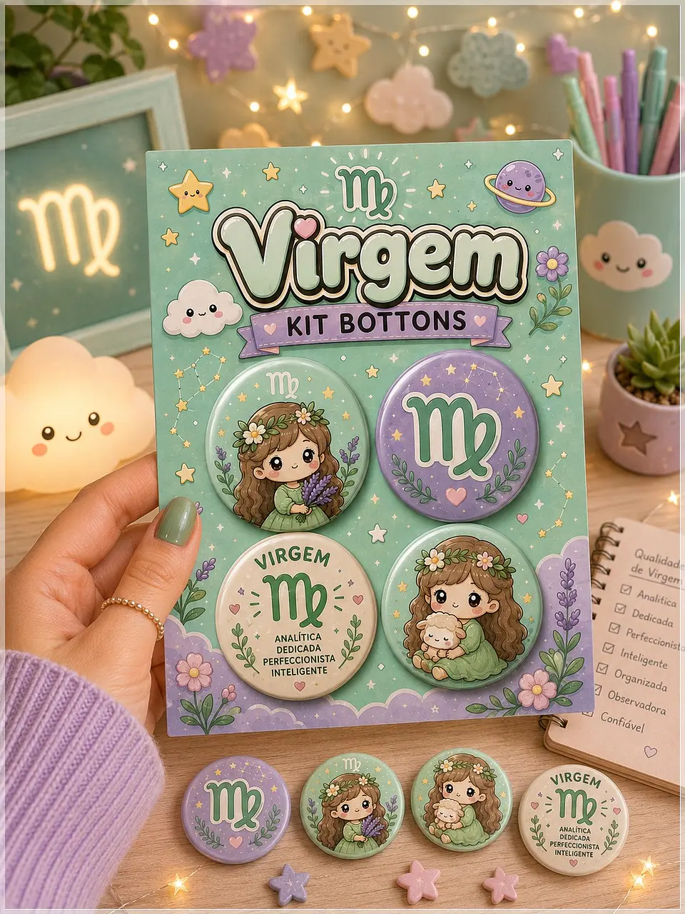Arquivo de Corte Bottons Signo Virgem 28 1