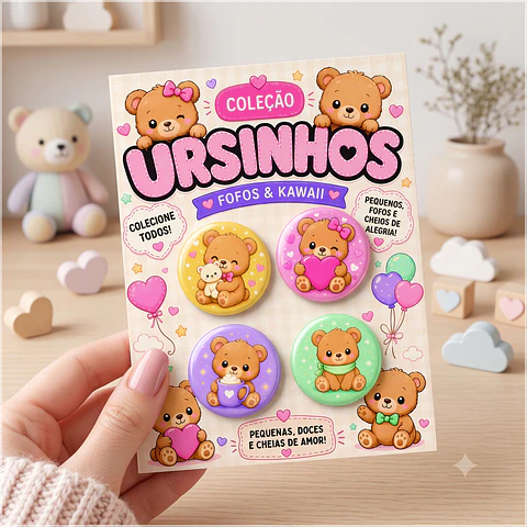 Arquivo de Corte Bottons Ursinhos 26