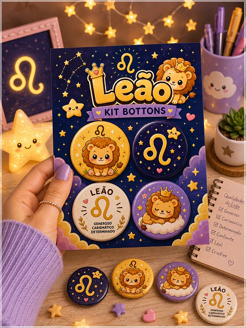 Arquivo de Corte Bottons Signo Leão 18