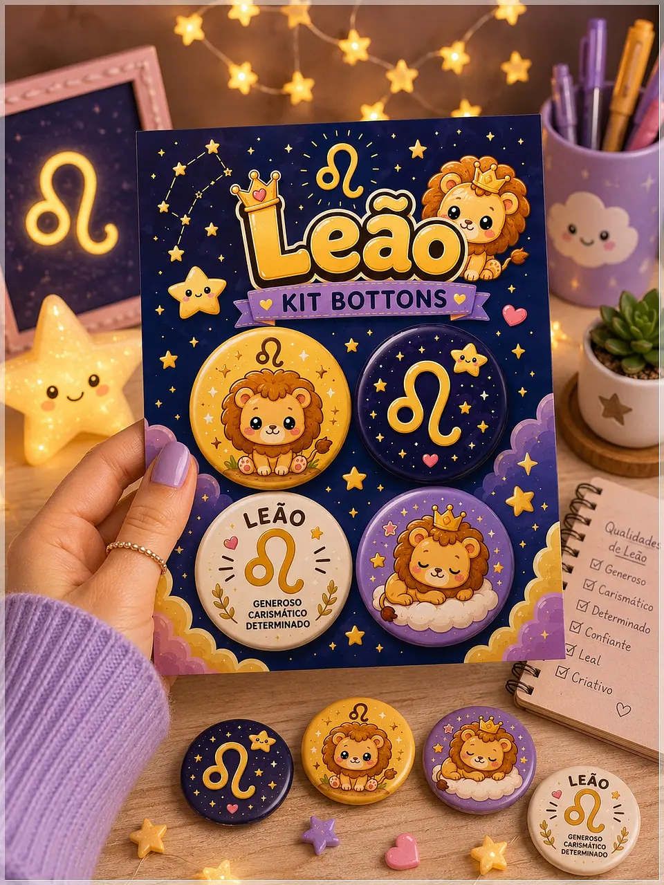 Arquivo de Corte Bottons Signo Leão 18 1