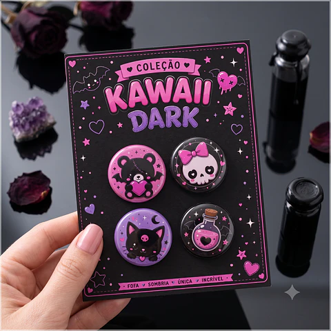 Arquivo de Corte Bottons Kawaii Dark 17
