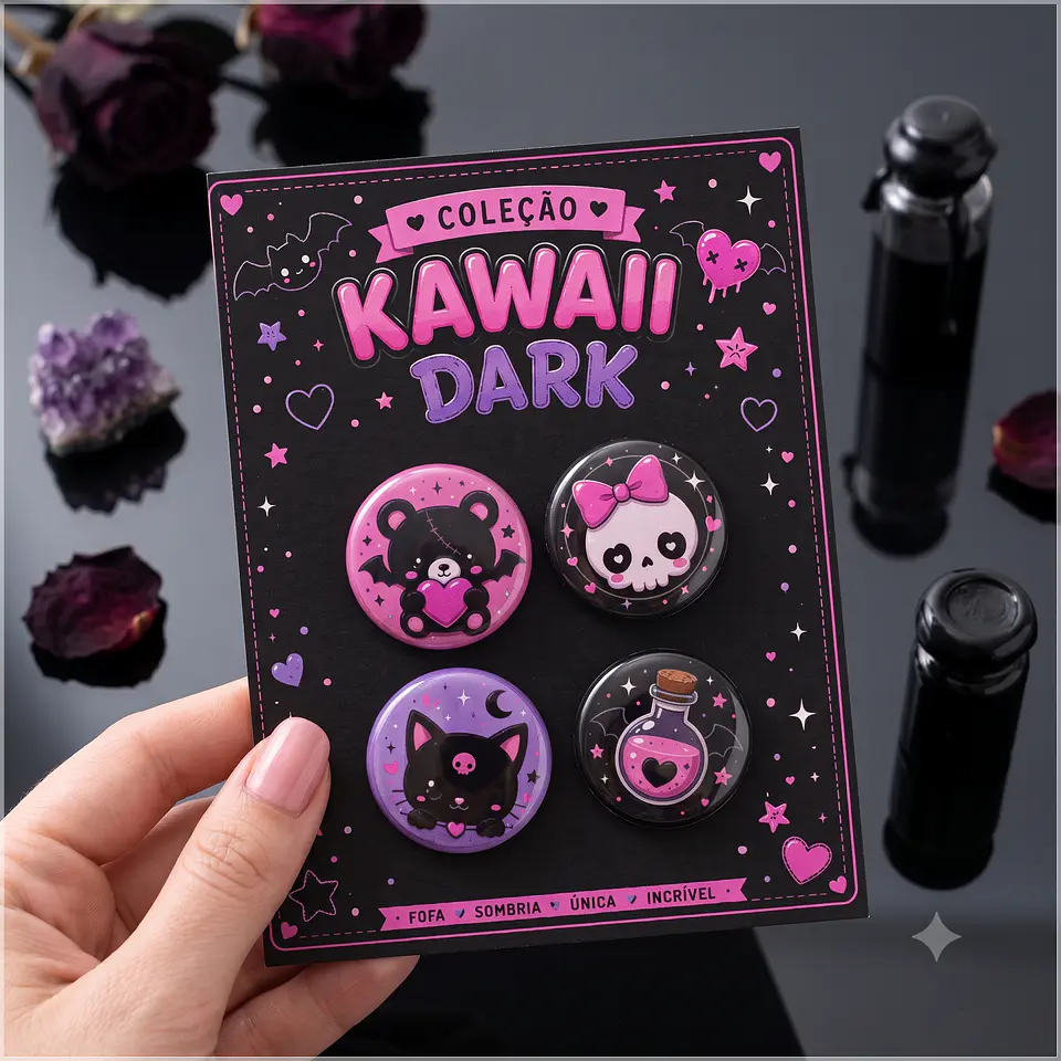 Arquivo de Corte Bottons Kawaii Dark 17 1