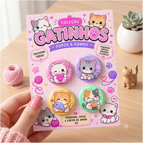 Arquivo de Corte Bottons Gatinhos 15