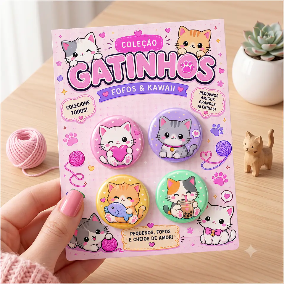 Arquivo de Corte Bottons Gatinhos 15 1
