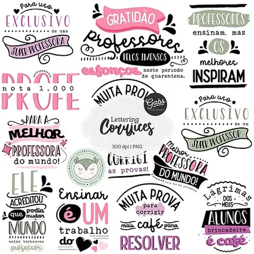 Kit Digital Corujices Lettering 2 1