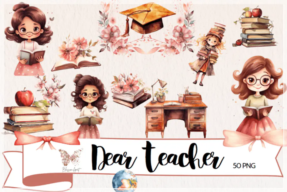 01 - Dear Teacher Watercolor - DGA 1
