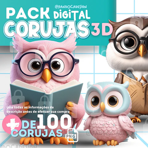 Kit Digital Corujas 3d 1