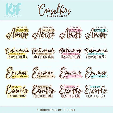 Kit Digital KifC Plaquinhas Conselhos 29