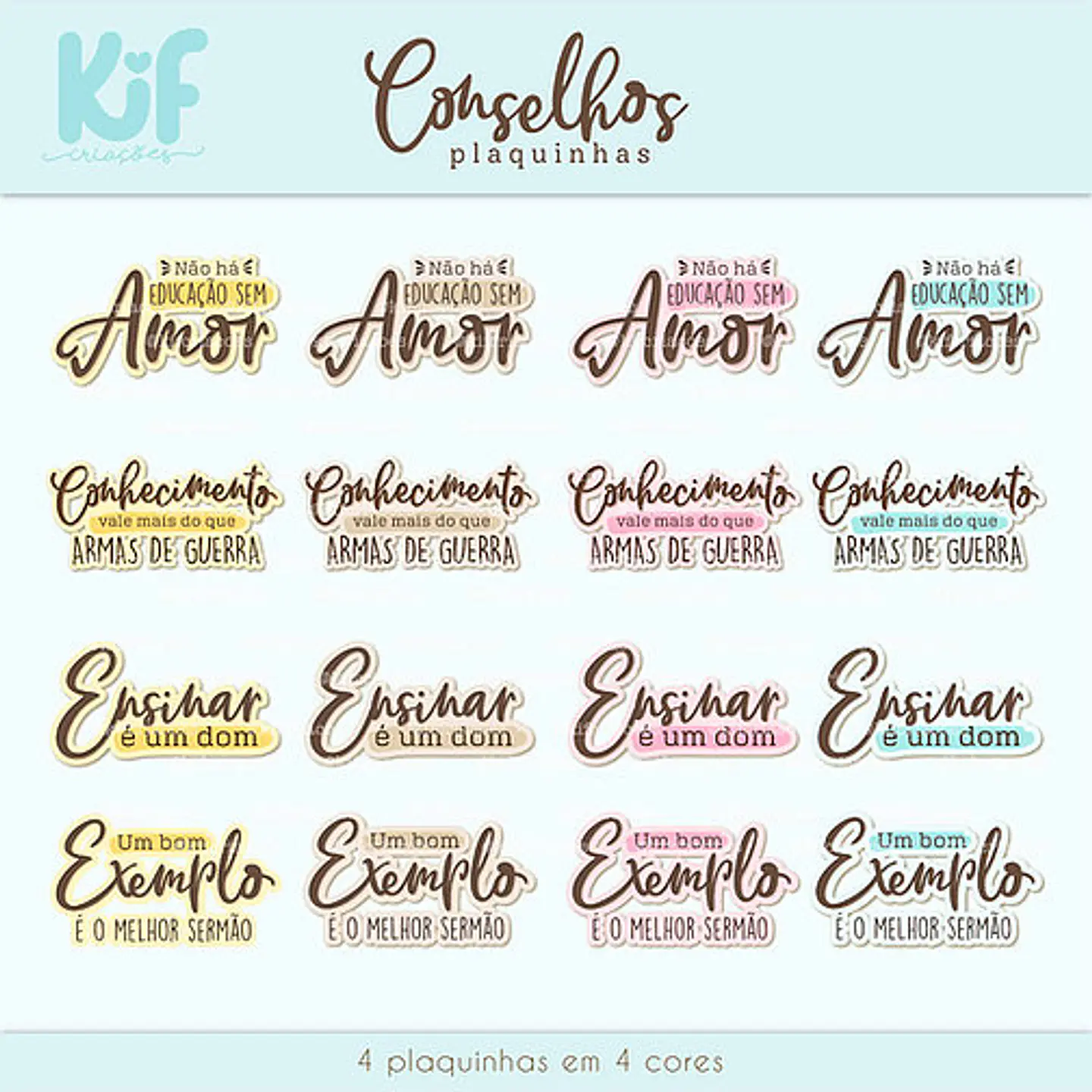 Kit Digital KifC Plaquinhas Conselhos 29 1