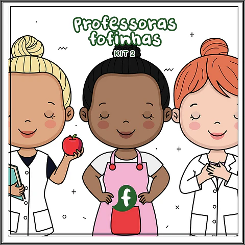 Kit Digital Cliparts Professoras Fofinhas 2 Editáveis 1