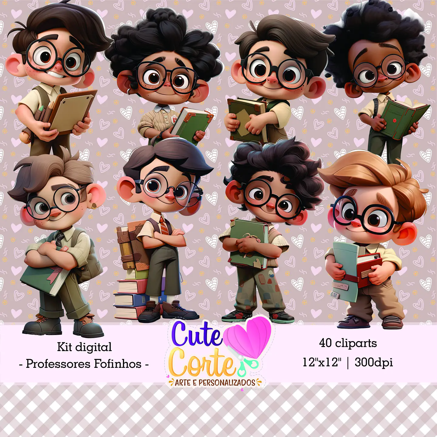 Kit Digital Pack Professores Fofinhos 3 1