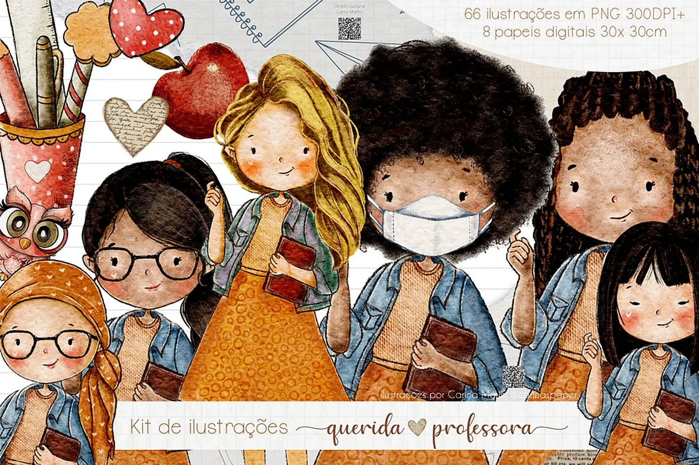 Kit Digital De Ilustraá‰es Digital Querida Professora 74 1