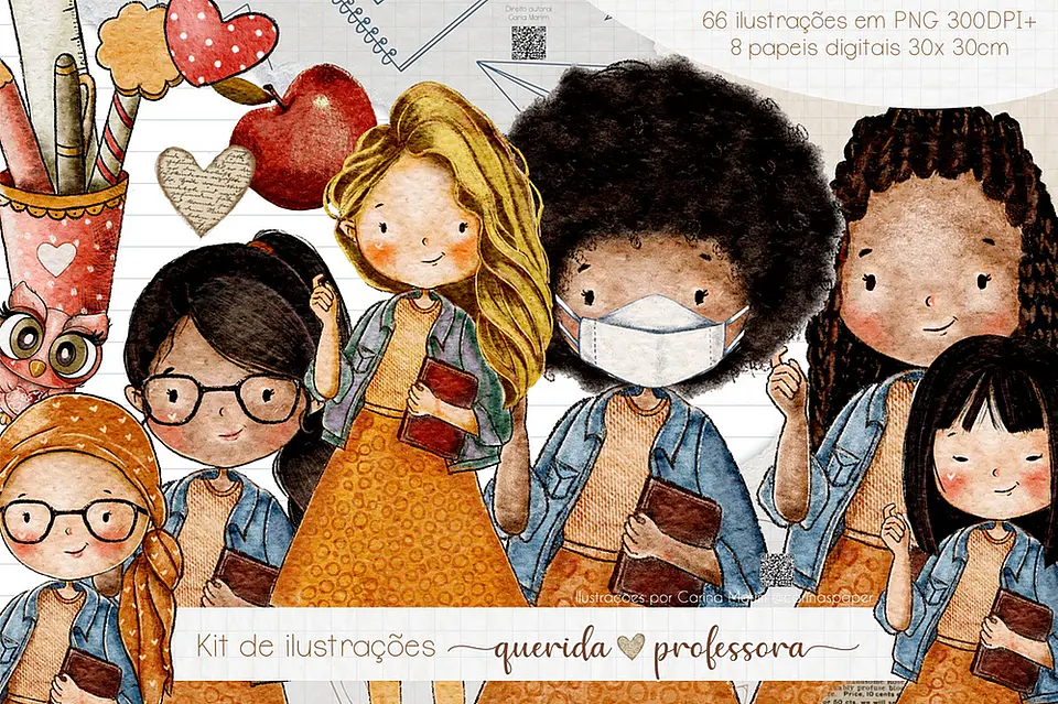Kit Digital De Ilustraá‰es Digital Querida Professora 74 1