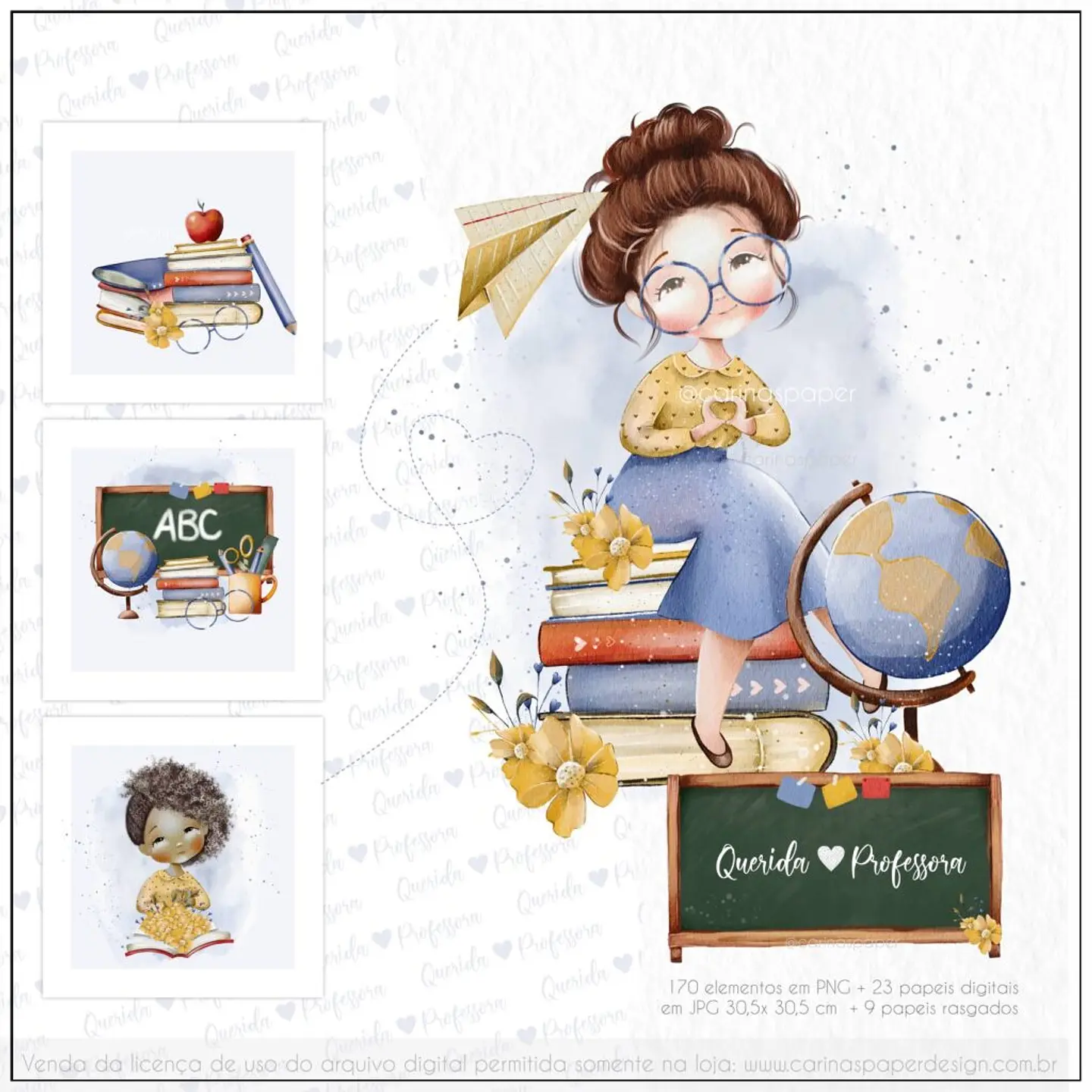 Kit Digital Mega Kit de Ilustrações Querida Professora Versão 73 1