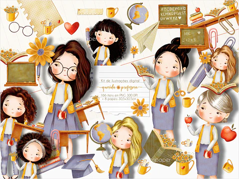 Kit Digital Querida Professora Brancas 8
