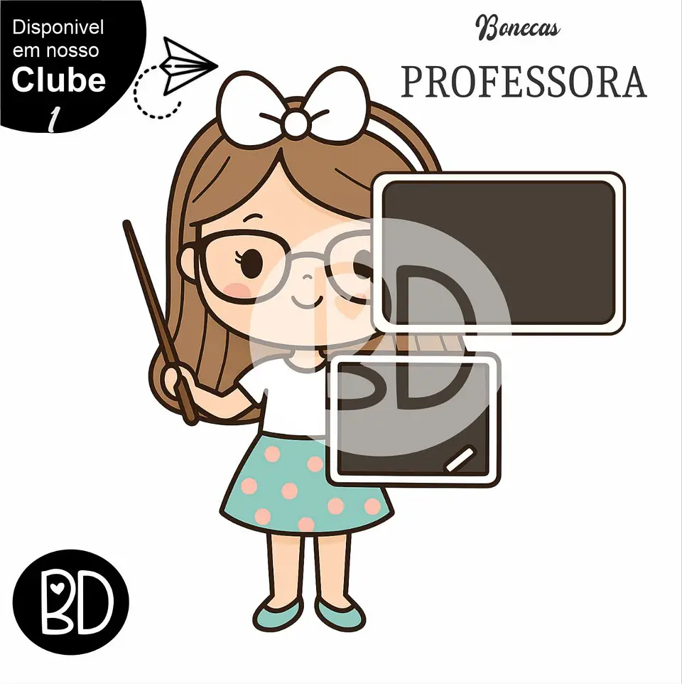 Kit Digital Menina Professora 1 1