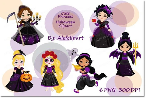 Kit Digital Princesas Disney Halloween 1