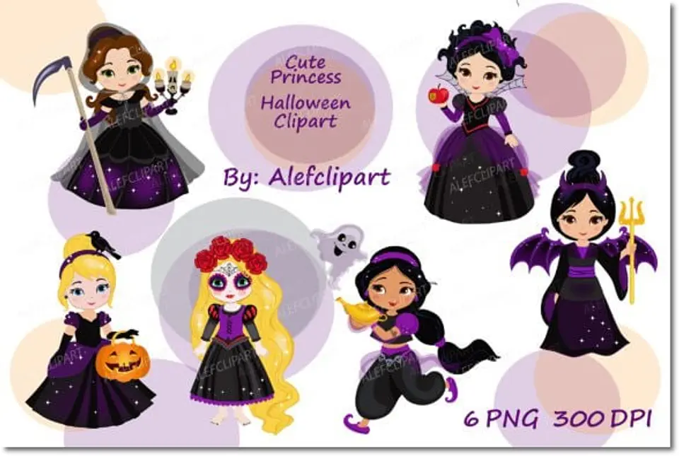 Kit Digital Princesas Disney Halloween 1 1