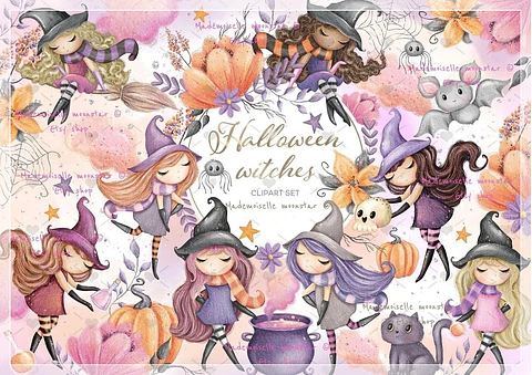 Kit Digital Halloween Witches 4
