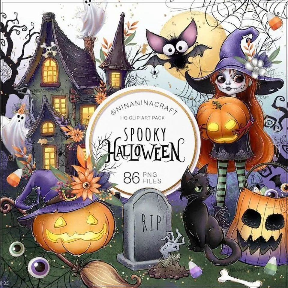 Kit Digital Spooky Halloween 12 1