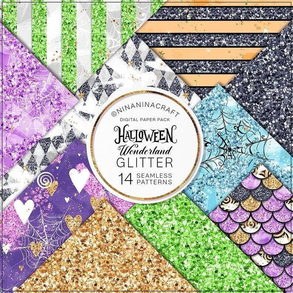 Kit Digital Halloween Wonderland Glitter 10 1
