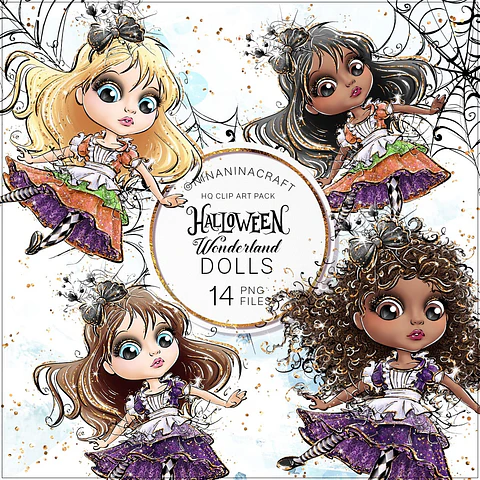 Kit Digital Halloween Wonderland Dolls 7